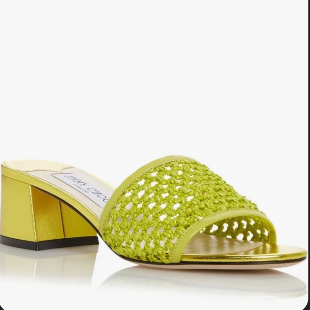 Jimmy Choo Minea Woven Raffia Sandals